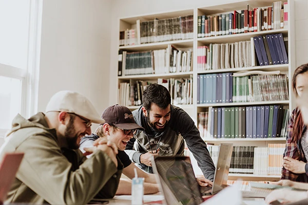 Group of Swinburne students studying together